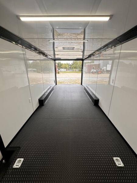 New 2027 8.5x24 Racing Trailer Finished Interior- 5200 Tandem Axle-Black -Blackout