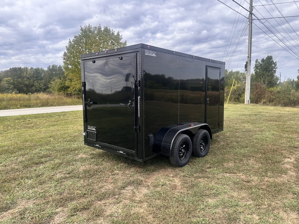 New 2027 6X12 - Enclosed Trailer- 3500LB Tandem Axle - Black Poly - Blackout