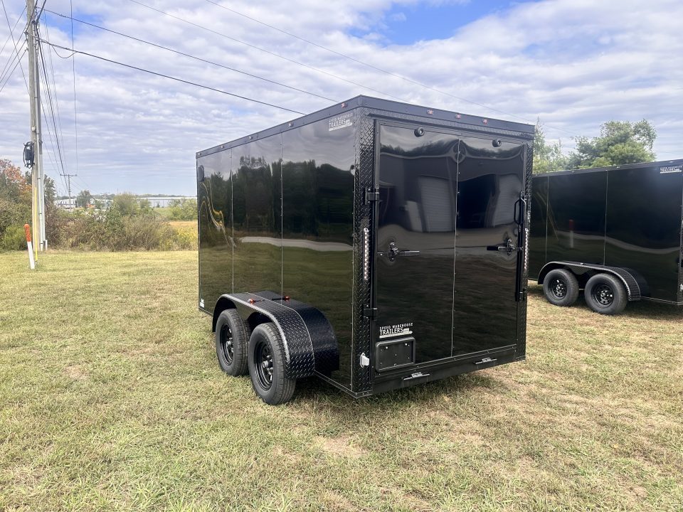 New 2027 6X12 - Enclosed Trailer- 3500LB Tandem Axle - Black Poly - Blackout