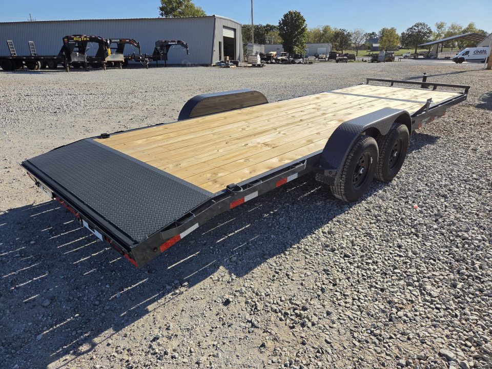 New 2027 Lamar 83X24 TANDEM 10K CAR HAULER W/2' STEEL DOVE & SLIDE OUT RAMPS