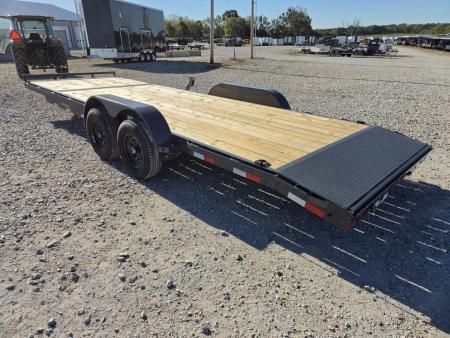 New 2027 Lamar 83X24 TANDEM 10K CAR HAULER W/2' STEEL DOVE & SLIDE OUT RAMPS
