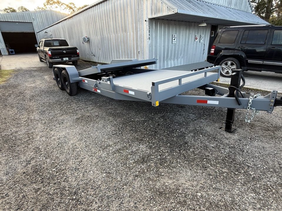 New 2027 Southern Grace 7 X 22 Steel Deck Tilting Car Hauler/ Equipment Trailer