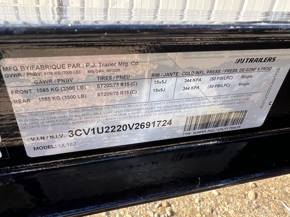 New 2027 PJ Trailers 18' HD Gate Utility Trailer