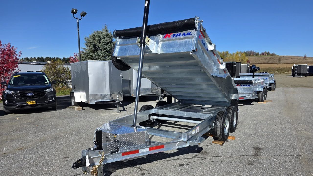 New 2027 K-Trail 6X12 SS 10K Galvanized Dump Trailer w/ Ramps, Tarp Kit and Spare Tire Dump Trailer