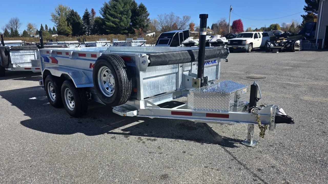 New 2027 K-Trail 6X12 SS 10K Galvanized Dump Trailer w/ Ramps, Tarp Kit and Spare Tire Dump Trailer