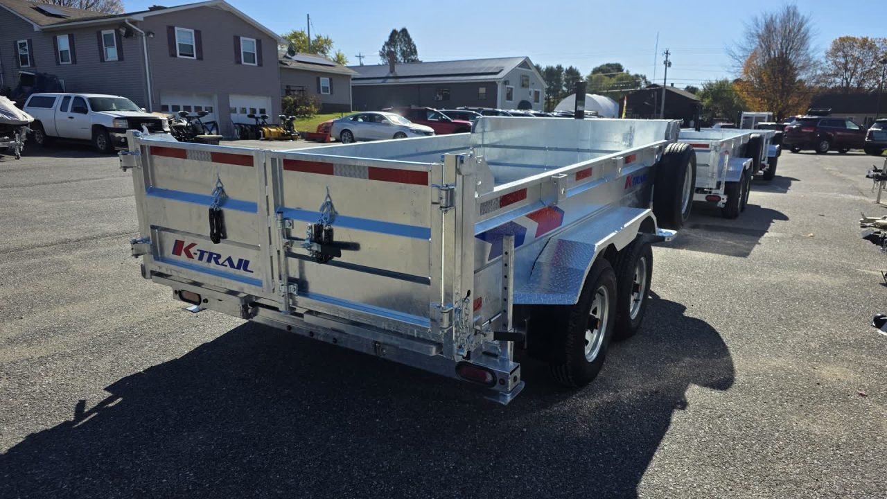 New 2027 K-Trail 6X12 RS 10K Galvanized Dump Trailer w/ Ramps,Tarp Kit, Tool Tray and Spare Tire Dump Trailer