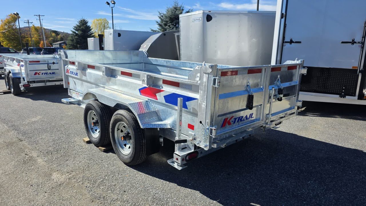 New 2027 K-Trail 6X12 RS 10K Galvanized Dump Trailer w/ Ramps,Tarp Kit, Tool Tray and Spare Tire Dump Trailer