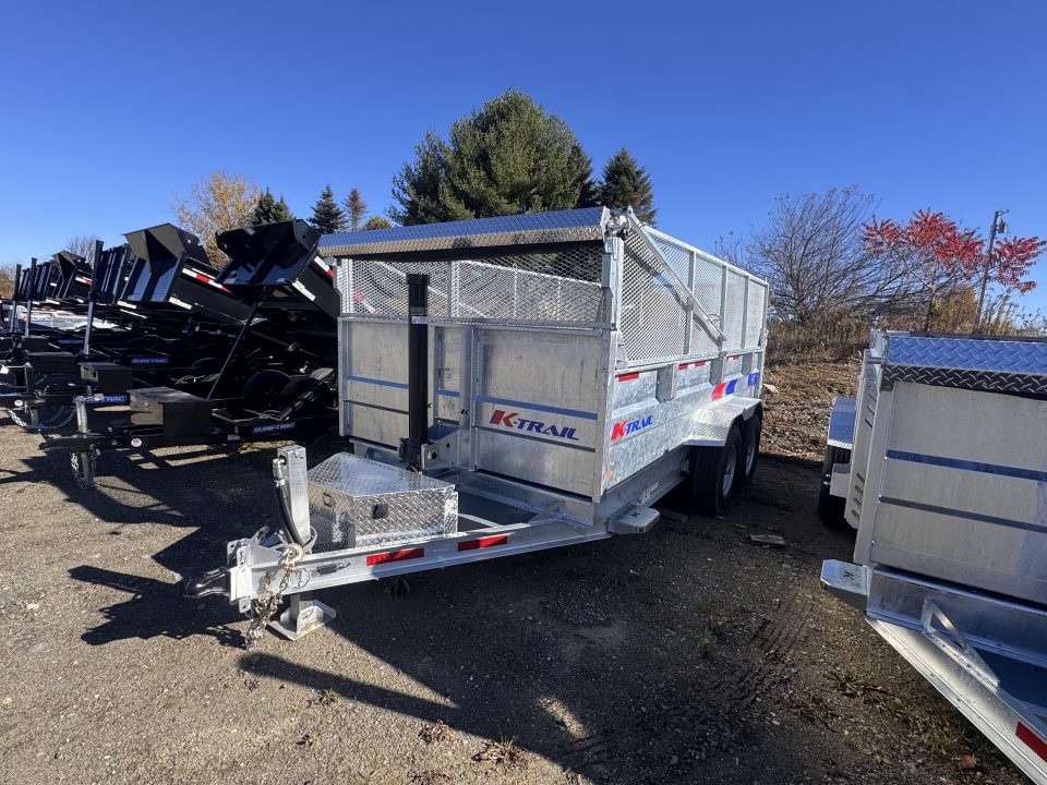 New 2027 K-Trail 82"X16 14K Galvanized Dump Trailer w/ HYDRO JACK ,Ramps, Tarp and Spare Tire & Mesh Sides Dump Trailer