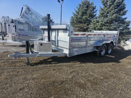 New 2027 K-Trail 82"X16 14K Galvanized Dump Trailer w/ HYDRO JACK ,Ramps, Tarp and Spare Tire Dump Trailer
