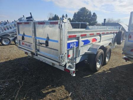 New 2027 K-Trail 82"X16 14K Galvanized Dump Trailer w/ HYDRO JACK ,Ramps, Tarp and Spare Tire Dump Trailer