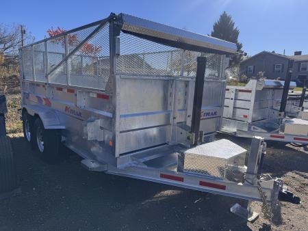 New 2027 K-Trail 82"X16 14K Galvanized Dump Trailer w/ HYDRO JACK ,Ramps, Tarp and Spare Tire & Mesh Sides Dump Trailer