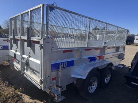 New 2027 K-Trail 82"X16 14K Galvanized Dump Trailer w/ HYDRO JACK ,Ramps, Tarp and Spare Tire & Mesh Sides Dump Trailer