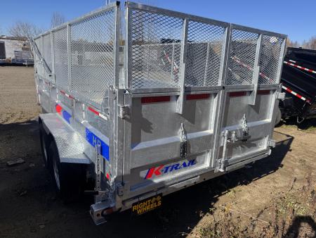 New 2027 K-Trail 82"X16 14K Galvanized Dump Trailer w/ HYDRO JACK ,Ramps, Tarp and Spare Tire & Mesh Sides Dump Trailer