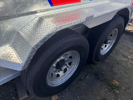 New 2027 K-Trail 82"X16 14K Galvanized Dump Trailer w/ HYDRO JACK ,Ramps, Tarp and Spare Tire & Mesh Sides Dump Trailer