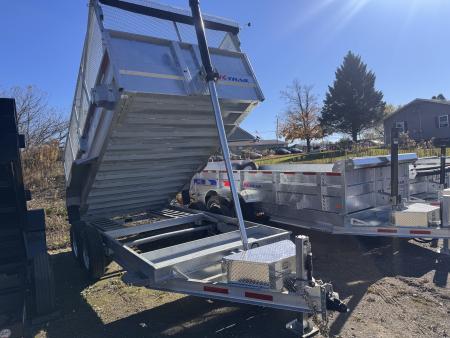 New 2027 K-Trail 82"X16 14K Galvanized Dump Trailer w/ HYDRO JACK ,Ramps, Tarp and Spare Tire & Mesh Sides Dump Trailer