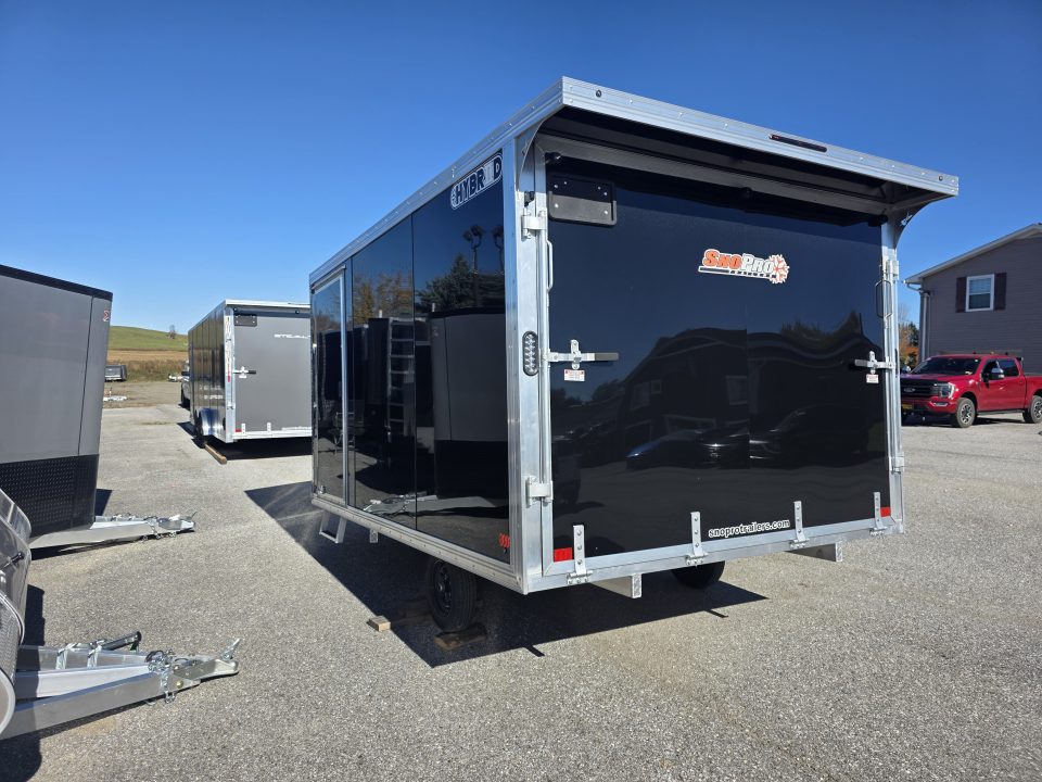 New 2027 SnoPro Trailers 101X14 HYBRID 2.0 w/ 9" EXTRA HEIGHT,REAR CANOPY w/LIGHTS, MATS & GUIDES Snowmobile Trailer