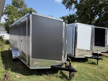 New 2027 Stealth 7 X 16 Cargo / Enclosed Trailer with Ramp Door and 6ft 6in interior Height Light Lid Roof