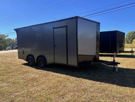 New 2026 8.5x18 Car Hauler- 5200LB Torsion Axle- Charcoal poly-Blackout- Enclosed Trailer