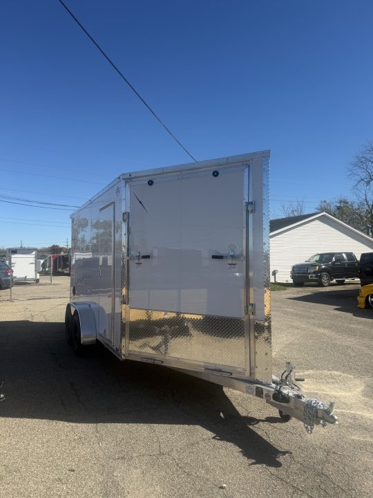 New 2027 7 X 19 Lightning 2 Place Enclosed Snowmobile Trailer Tandem Axle with 7ft Interior