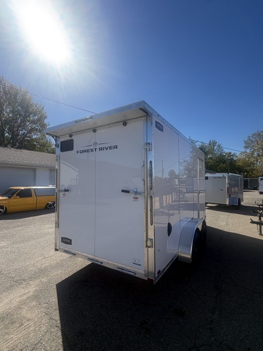 New 2027 7 X 19 Lightning 2 Place Enclosed Snowmobile Trailer Tandem Axle with 7ft Interior