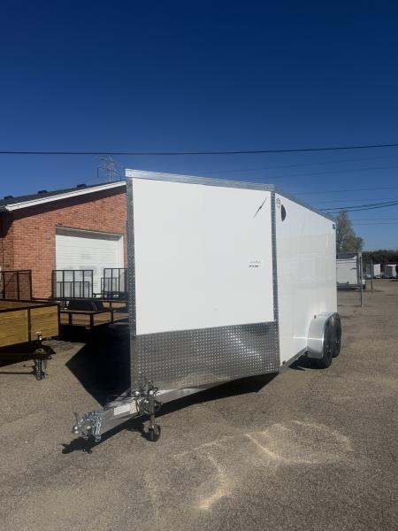 New 2027 7 X 19 Lightning 2 Place Enclosed Snowmobile Trailer Tandem Axle with 7ft Interior