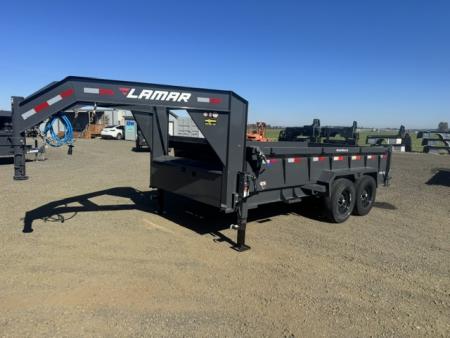 New 2027 LAMAR TRAILERS 83x14 14K DL27 Dump Trailer GOOSENECK 24  SIDES