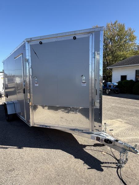 New 2027 Lightning 7 X 17 Lightning 2 Place Enclosed Snowmobile Trailer with 7ft Interior