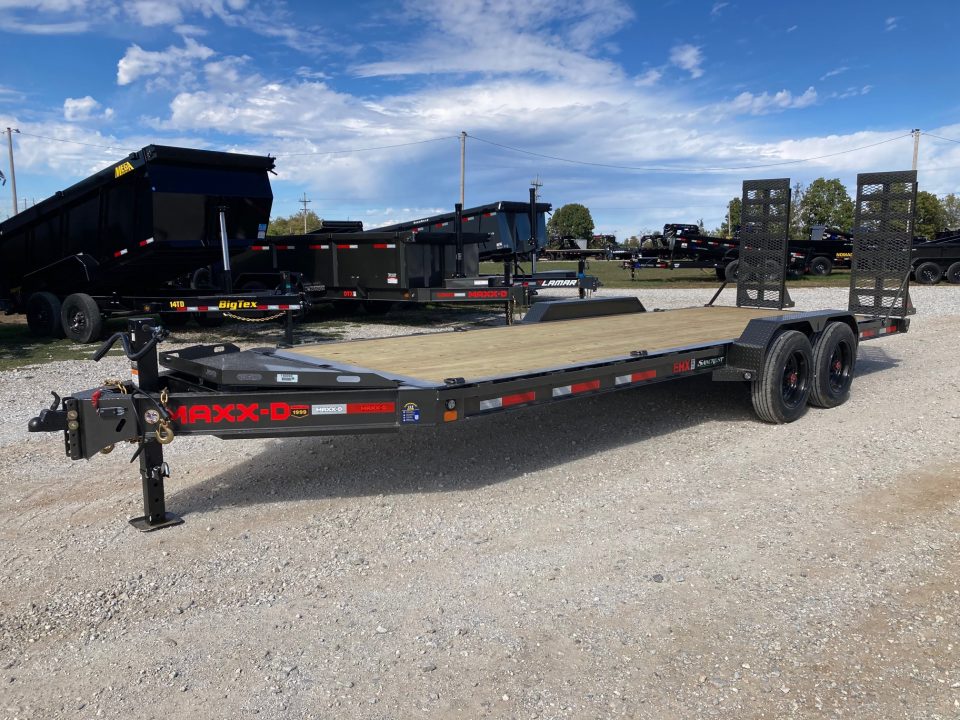 New 2027 MAXX-D 83X22 TANDEM 17.5K EQUIPMENT W/ 2' DOVE & STAND UP RAMPS Equipment Trailer