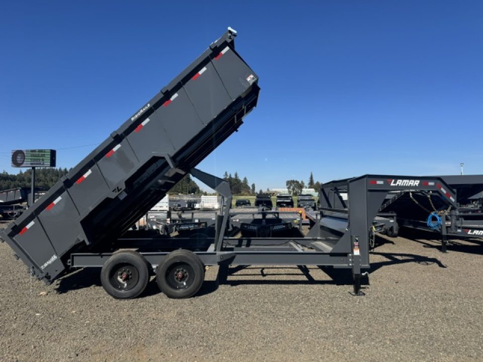New 2027 LAMAR TRAILERS 83x16 16K DL28 Dump Trailer GOOSENECK 36" SIDES