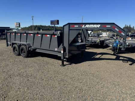 New 2027 LAMAR TRAILERS 83x16 16K DL28 Dump Trailer GOOSENECK 36  SIDES