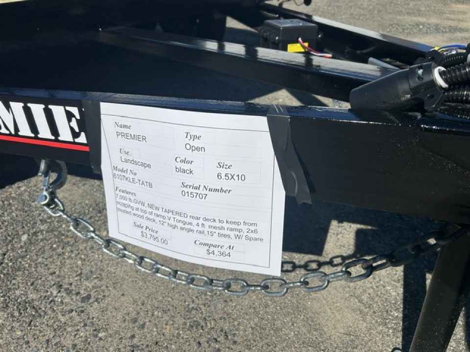 New 2026 Premier Trailers Inc. 6.5X10 tandem axle 7,000 lb. GVWR Landscape Trailer
