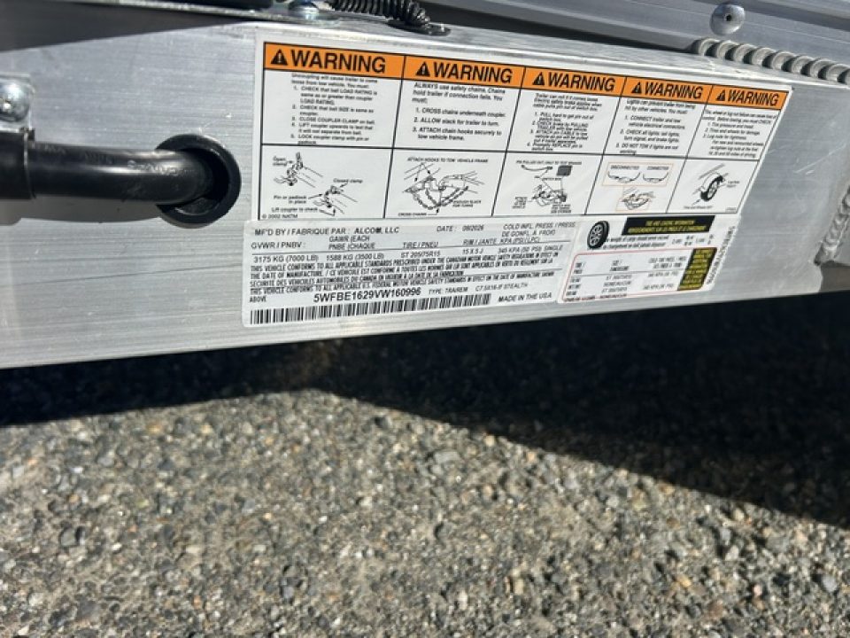 New 2027 ALCOM 7.5X16 Aluminum Frame Cargo / Enclosed Trailer