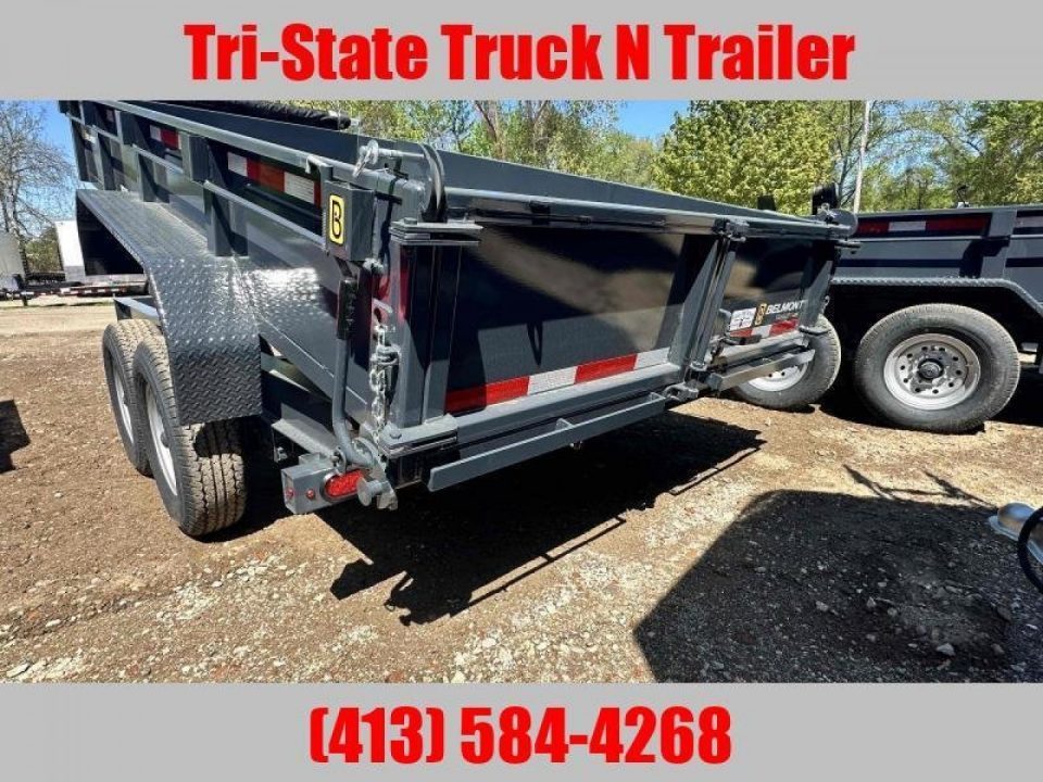 New 2027 Belmont DTL 7x12' Dump trailer barn doors, ramps tarp