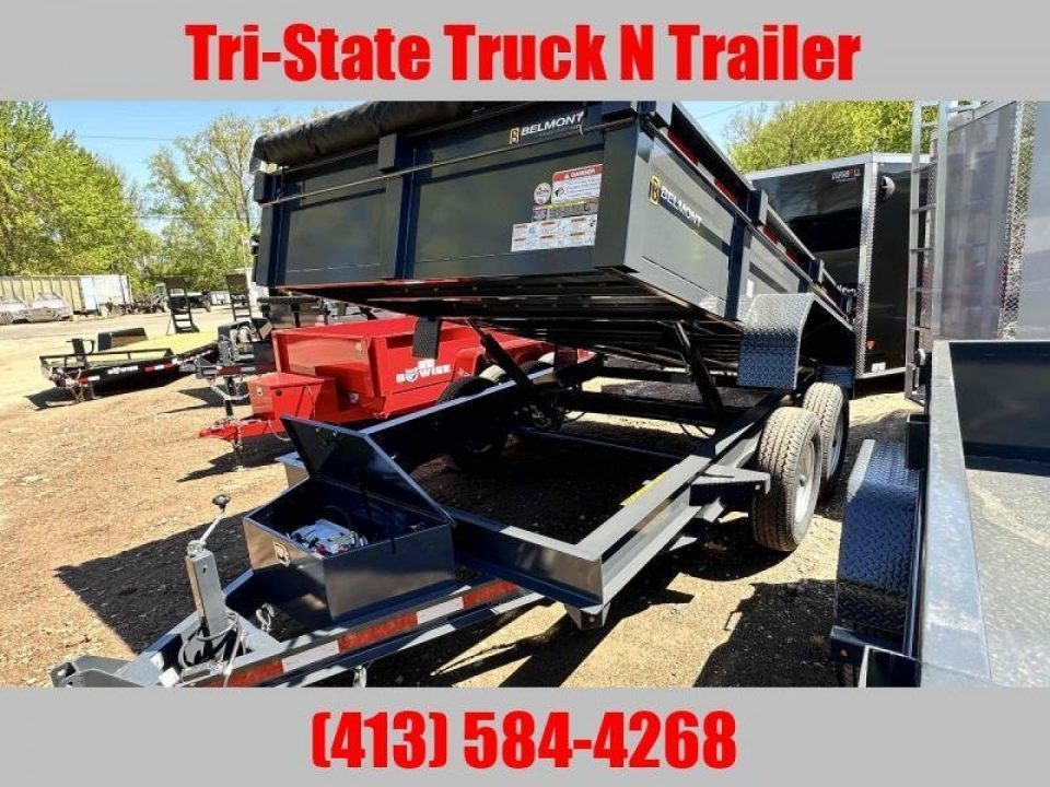 New 2027 Belmont DTL 7x12' Dump trailer barn doors, ramps tarp