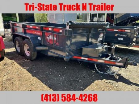 New 2027 Belmont DTL 7x12' Dump trailer barn doors, ramps tarp