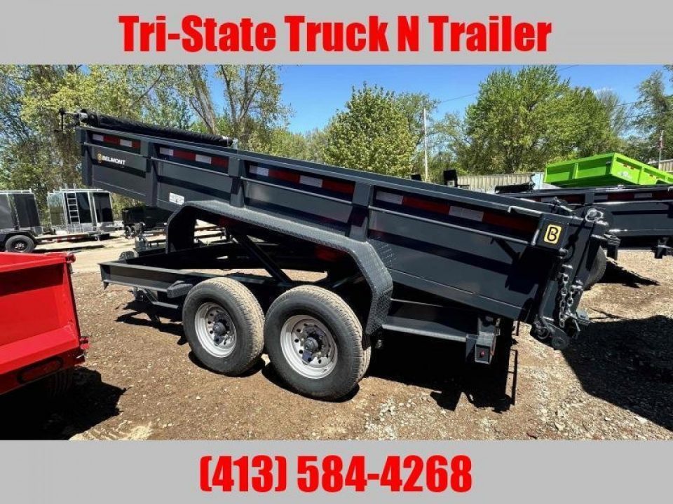 New Belmont 7x14 Dump trailer barn door, ramps, Tarp