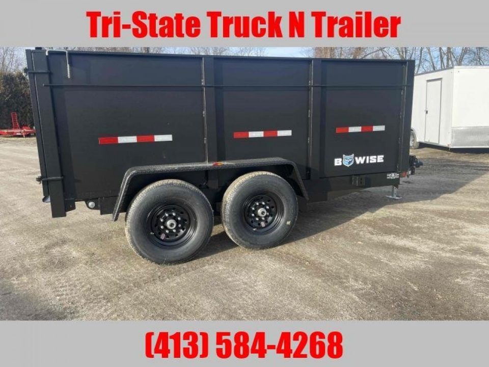 New 2027 BWISE 7x12 12K GVW Dump trailer High-Side Ramps Barn doors