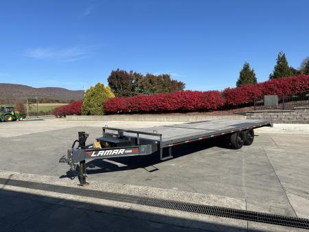 Used 2022 Lamar 22' Deck Over Equipment trailer with Slide in Ramps
