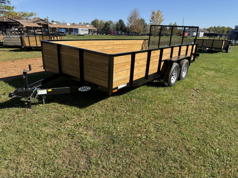 New 2027 AMO 14' WOODSIDE XWIDE 2 BRAKE AXLES Landscape Trailer
