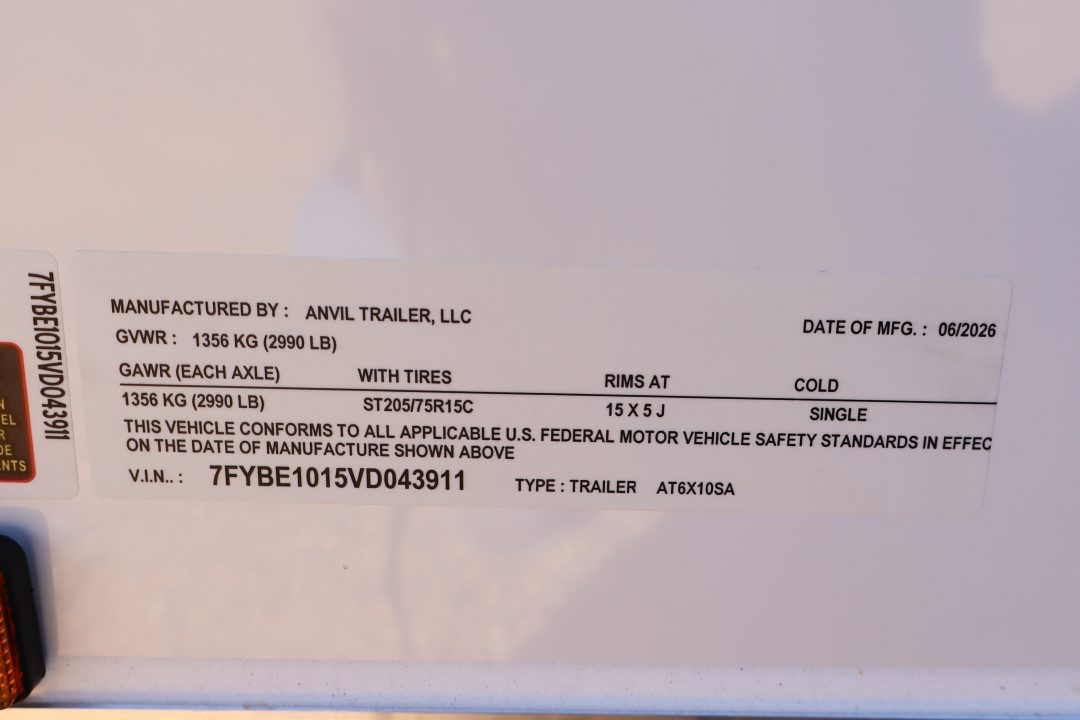 New 2027 6X10 Anvil Cargo Trailer