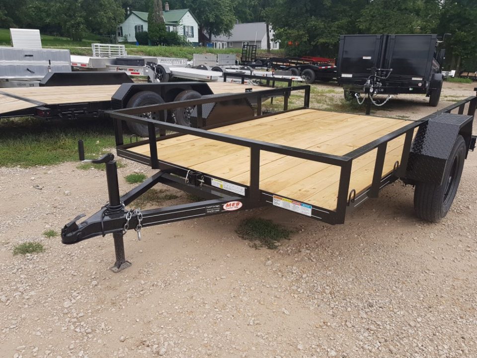 New 2027 MEB 77 x10 Angle Iron Tilt Utility Trailer w/Board Holders