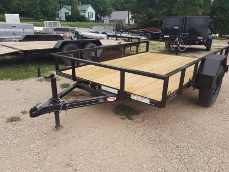 New 2027 MEB 77 x10 Angle Iron Tilt Utility Trailer w/Board Holders