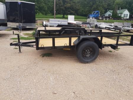 New 2027 MEB 77 x10 Angle Iron Tilt Utility Trailer w/Board Holders