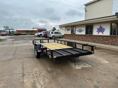 New 2027 AMO 82X14 3k LED & Spring Assist Fold Flat Gate Landscape Trailer