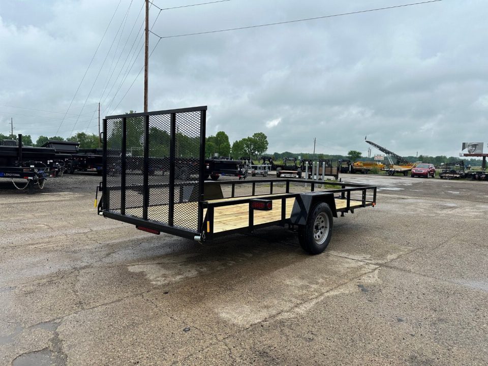 New 2027 AMO 82X14 3k LED & Spring Assist Fold Flat Gate Landscape Trailer