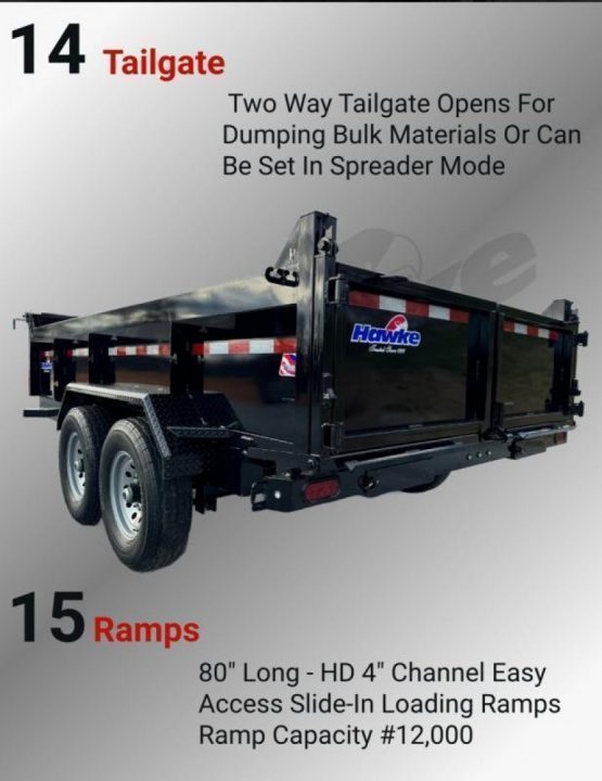 New 2026 Hawke Trailers 7X14 14K Low Pro Dump Trailer