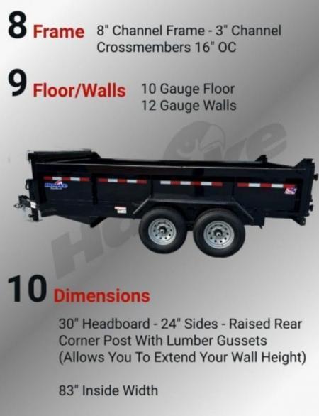 New 2026 Hawke Trailers 7X14 14K Low Pro Dump Trailer