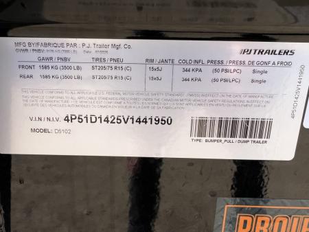 New 2027 PJ Trailers 10' D5 Dump Trailer