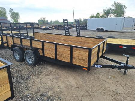 New 2027 AMO 82x16 Tandem Axle Woodside Utility Trailer W/Led Lights and Spring Assist Gate