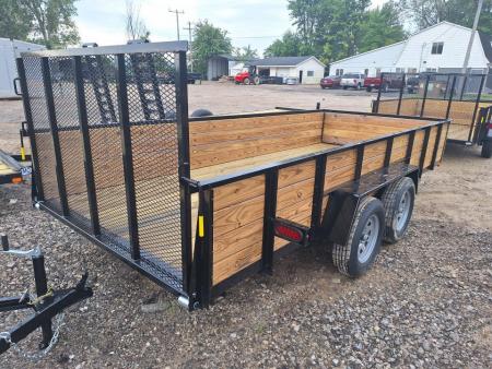 New 2027 AMO 82x16 Tandem Axle Woodside Utility Trailer W/Led Lights and Spring Assist Gate